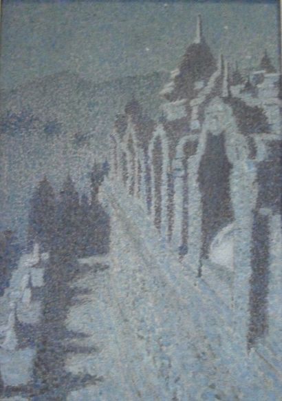 Gabriel FERRAND (1887-1984). Vue de remparts...