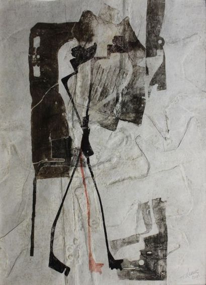 Gérard RENVEZ (né en 1946). Composition abstraite,...
