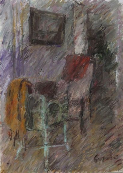 Pierre GOGOIS (né en 1935). Vue d'intérieur....