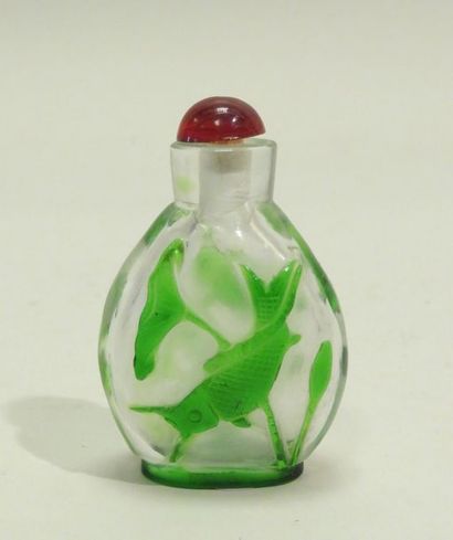 Flacon tabatière en verre 