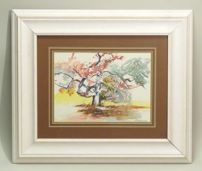 VAUTRIN (Xxème). L'arbre. Lithographie couleurs...