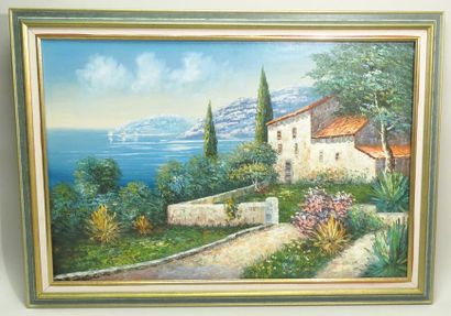 HERBEY ? (Xxème). Payasage. Huile sur toile,...