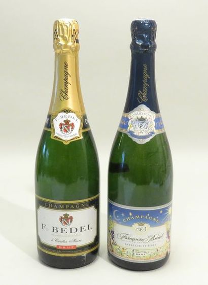 Lot de 2 BTLS de champagne, comprenant :...