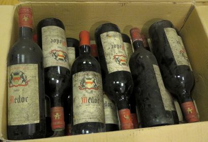 Médoc, Bordeaux, millésime 1980. 12 BTLS...