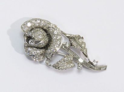 Broche trembleuse en or gris et platine représentant...
