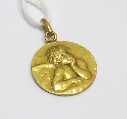 Médailles de baptême en or jaune figurant...