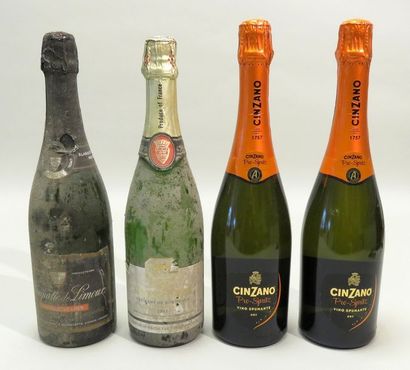 Lot de 4 BTLS, comprenant : -Crémant de Bordeaux,...