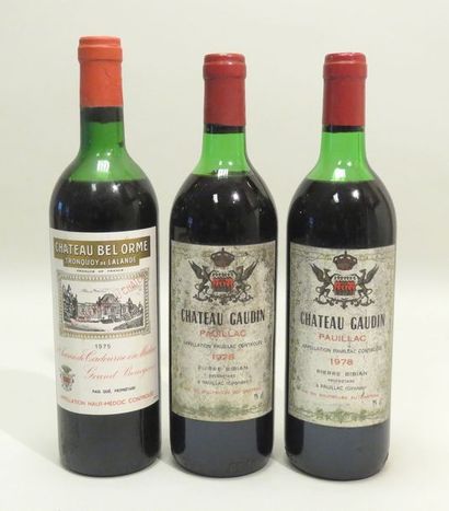 Lot de 3 BTLS, comprenant : Château Bel Orme...