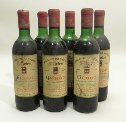 Saint-Brice, Médoc, millésime 1970. 6 BTLS...