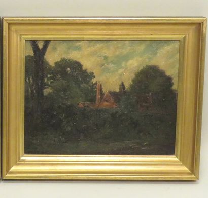 Louis Adolphe HERVIER (1818-1879). Vue d'habitation,...