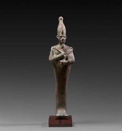 Statuette d'Osiris momiforme, coiffé de la...