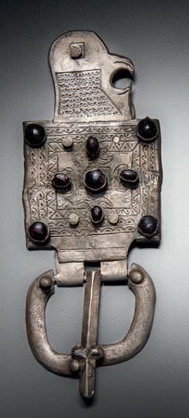 Grande plaque-boucle de ceinture quadrangulaire...
