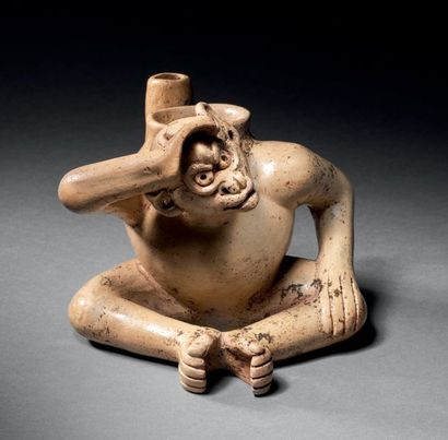 ZOOMORPHY VASE, SINGE Culture Veracruz, Cerro...