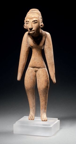 WOMAN STANDING ARM LONG BODY Huatec culture,...