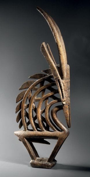 CI WARA CREST, BAMANA, MALI
Wood with brown...