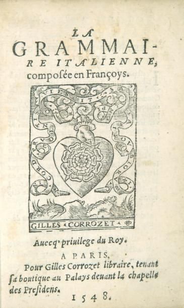 [DE MESMES (Jean Pierre)]
La Grammaire italienne,...