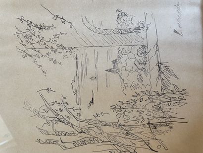 LAPRADE
Terrace by the sea
Black ink on paper
Signature...