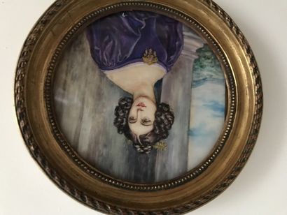 Miniature
Woman with purple dress
Gouache...