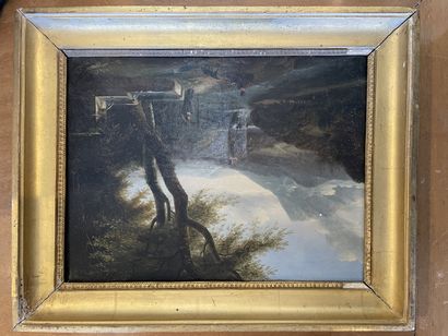 Ecole FRANÇAISE vers 1830

Animated landscape
Oil...
