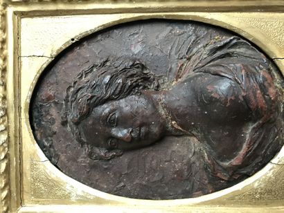 Charming wax medallion
Featuring a woman...
