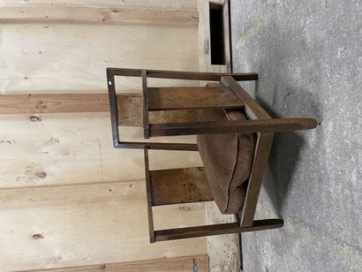 Set of Four armchairs:
One in light wood,...