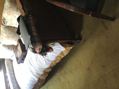 Empire style caned resting bed