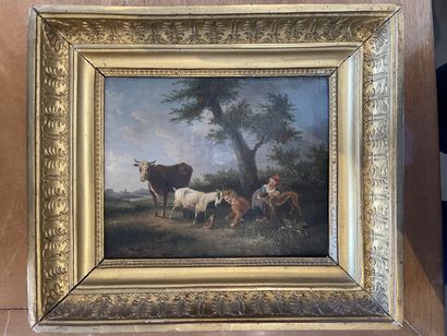 Ecole FRANÇAISE vers 1830

Children's pastoral...