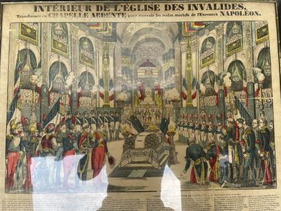 
Trois images d'Epinal encadrées, en l'é...