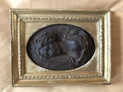 Charming wax medallion
Featuring a woman...