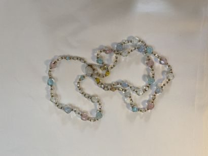 Necklace drapery of two rows of Murano glass...