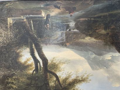 Ecole FRANÇAISE vers 1830

Animated landscape
Oil...