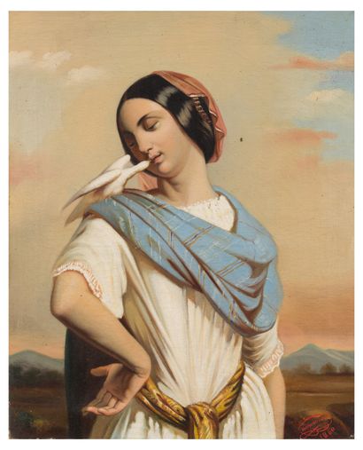 Henri MOREAU

Femme à la colombe, 1860.

Huile...