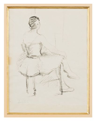 Ossip LUBITCH (1896-1990)

Ballerine au tabouret.

Dessin,...