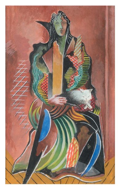 Ecole moderne

Femme au chat.

Gouache.

27,5...