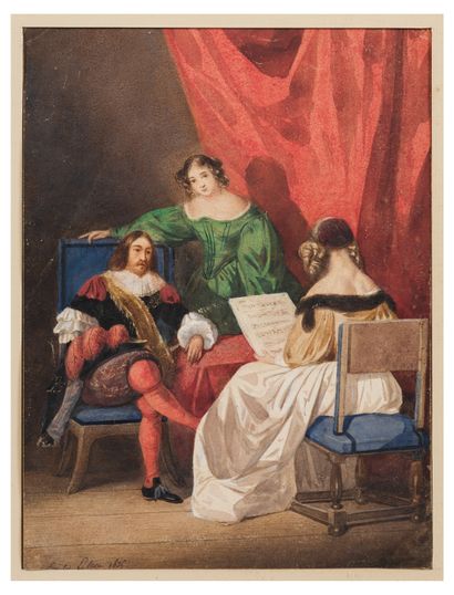 Emile LESSORE (1805-1876)

La leçon de musique,...