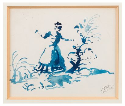 André DERAIN (1880-1954)

Femme à l'arbuste.

Lavis...