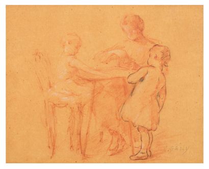 C. BAILY

Femme et enfants.

Dessin à la...