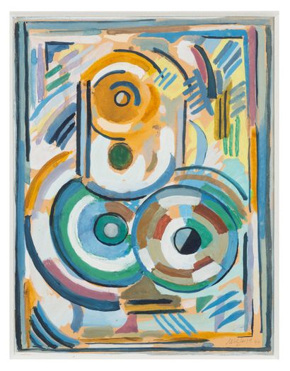 D'après Albert GLEIZES

Cercle, 1944.

Gouache...