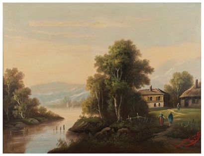 Henri MOREAU



Chaumière en bord de rivière,...