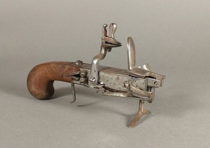Table flintlock pistol lighter with metal...