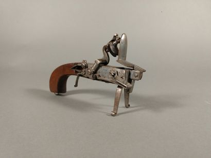 Table flintlock pistol lighter with metal...