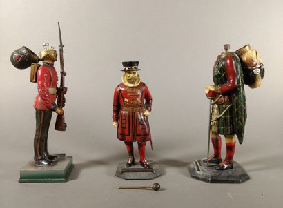 Set of three polychrome regula friction petrol...