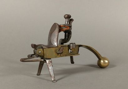 Table flintlock pistol lighter with brass...
