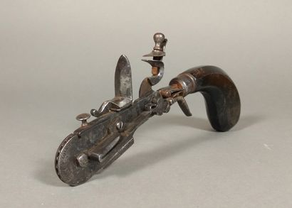 Iron powder tester with blackened wooden...