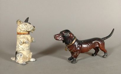 Set of two polychrome regula table lighters...