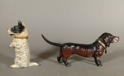 Set of two polychrome regula table lighters...
