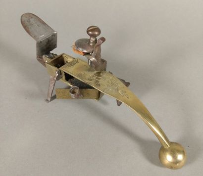 Table flintlock pistol lighter with brass...