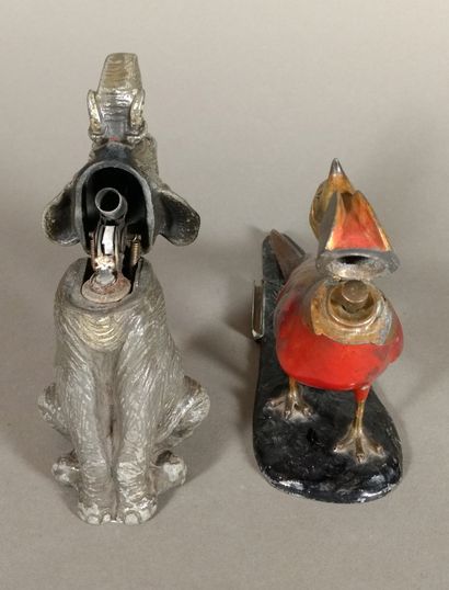 Set of two polychrome regula table lighters...