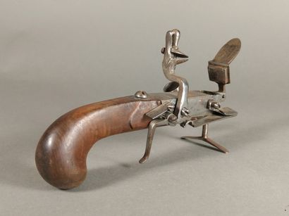 Table flintlock pistol lighter with metal...