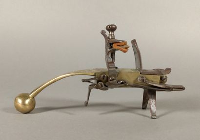 Table flintlock pistol lighter with brass...